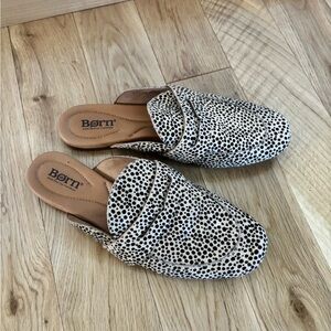 Born Spotted Calf Hair Mule Loafers Size 8.5